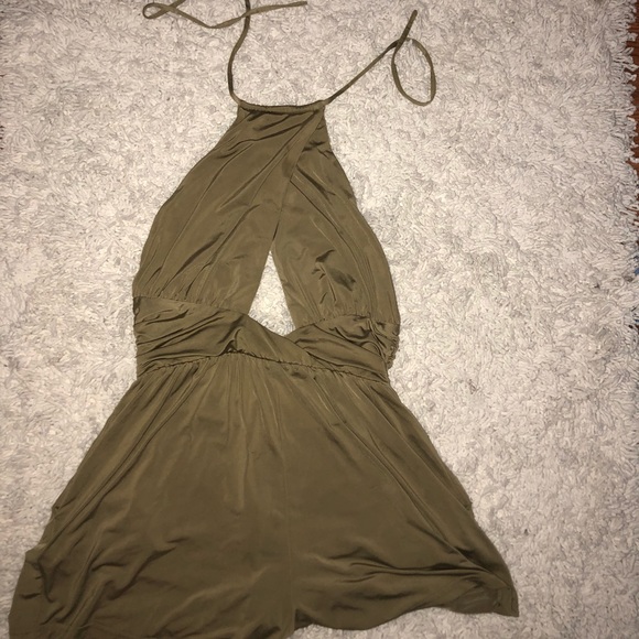 FRISKY HALTER ROMPER IN WASABI - Picture 3 of 3